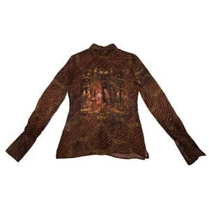 Jean Paul Gaultier Femme FW 1998 Cathedral Print Rayon Shirt